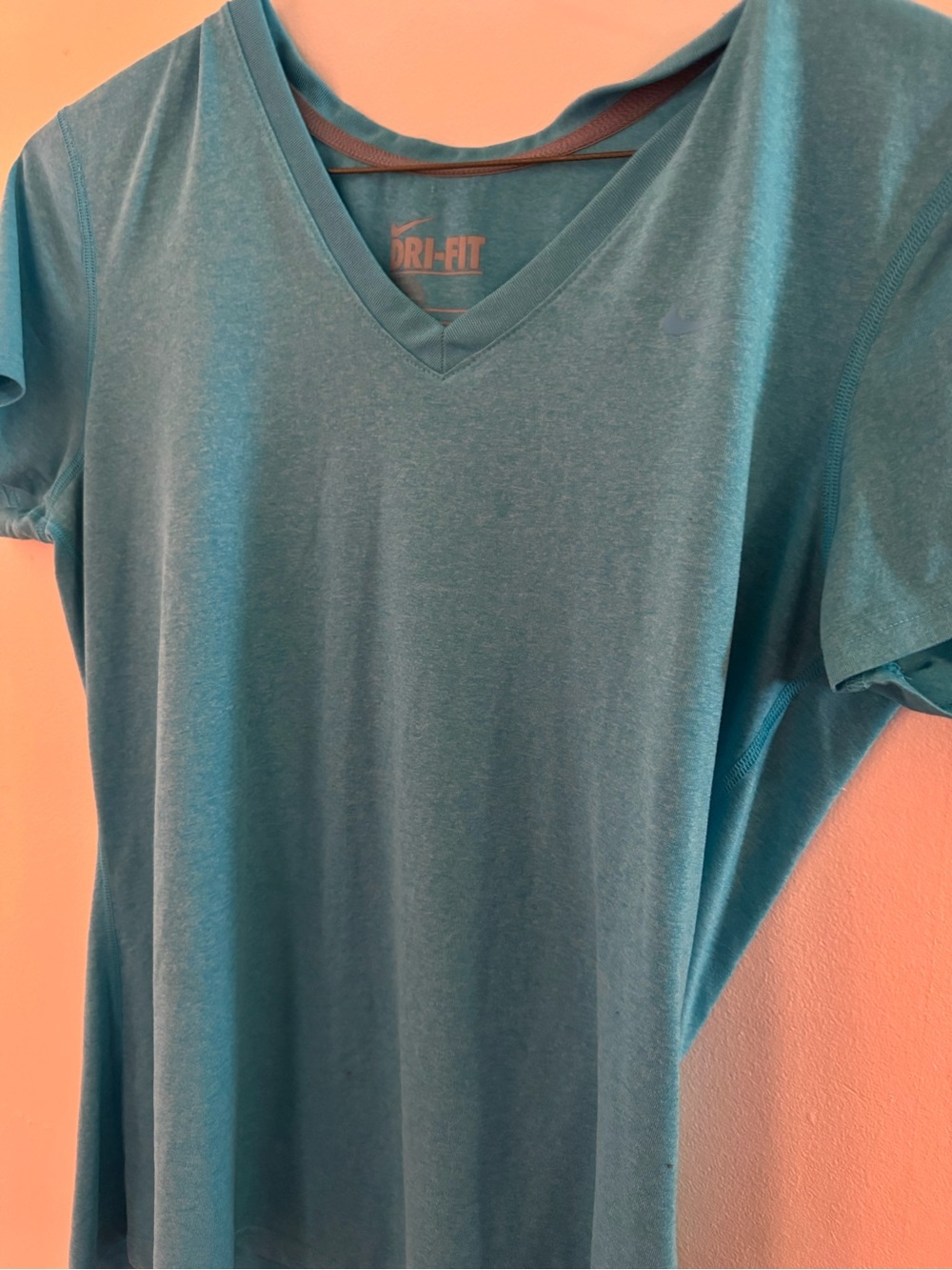 Nike Women's Short Sleeve V-Neck Tee in Teal Blue